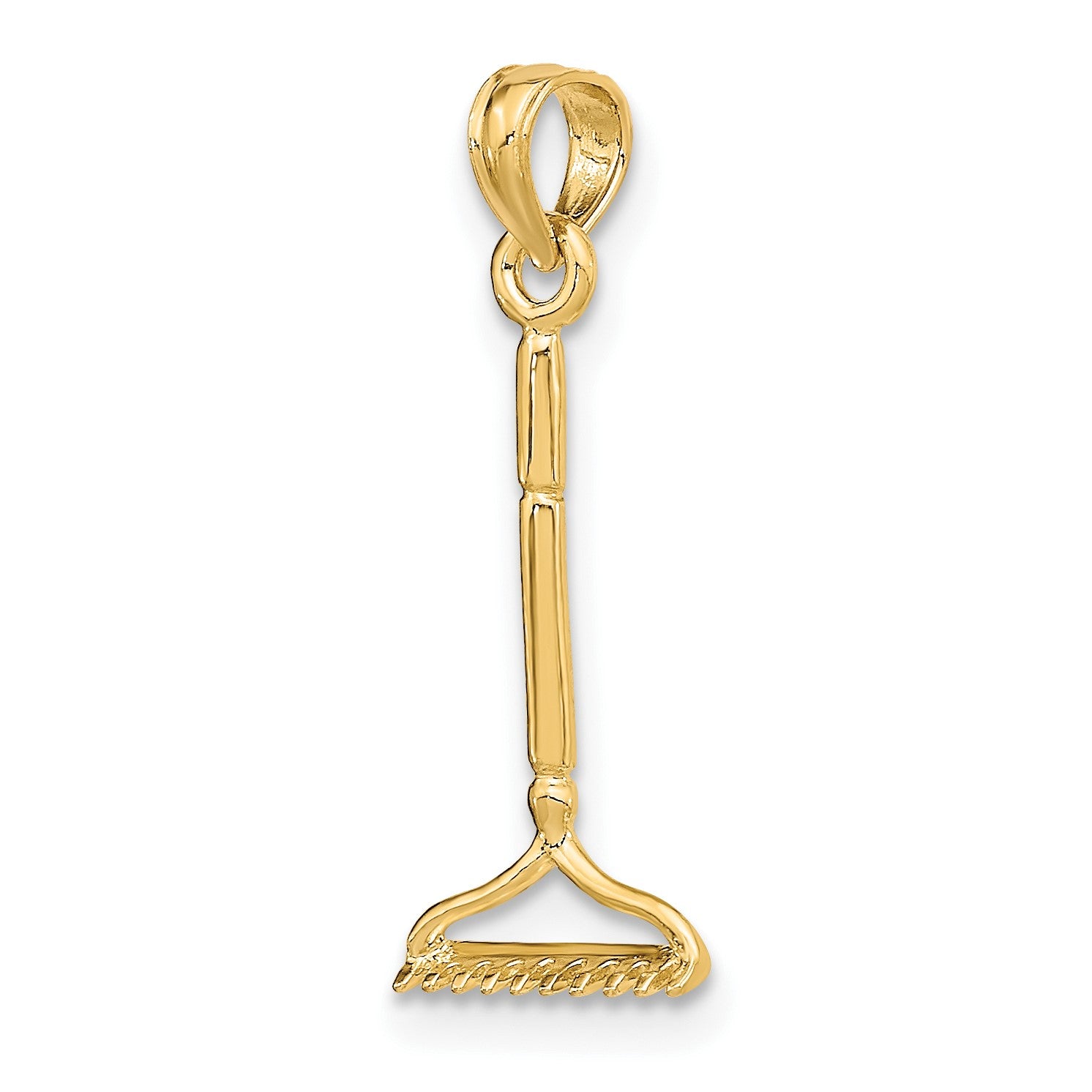 14K 3-D Landscape Rake Garden Tool Charm