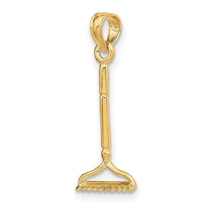 14K 3-D Landscape Rake Garden Tool Charm