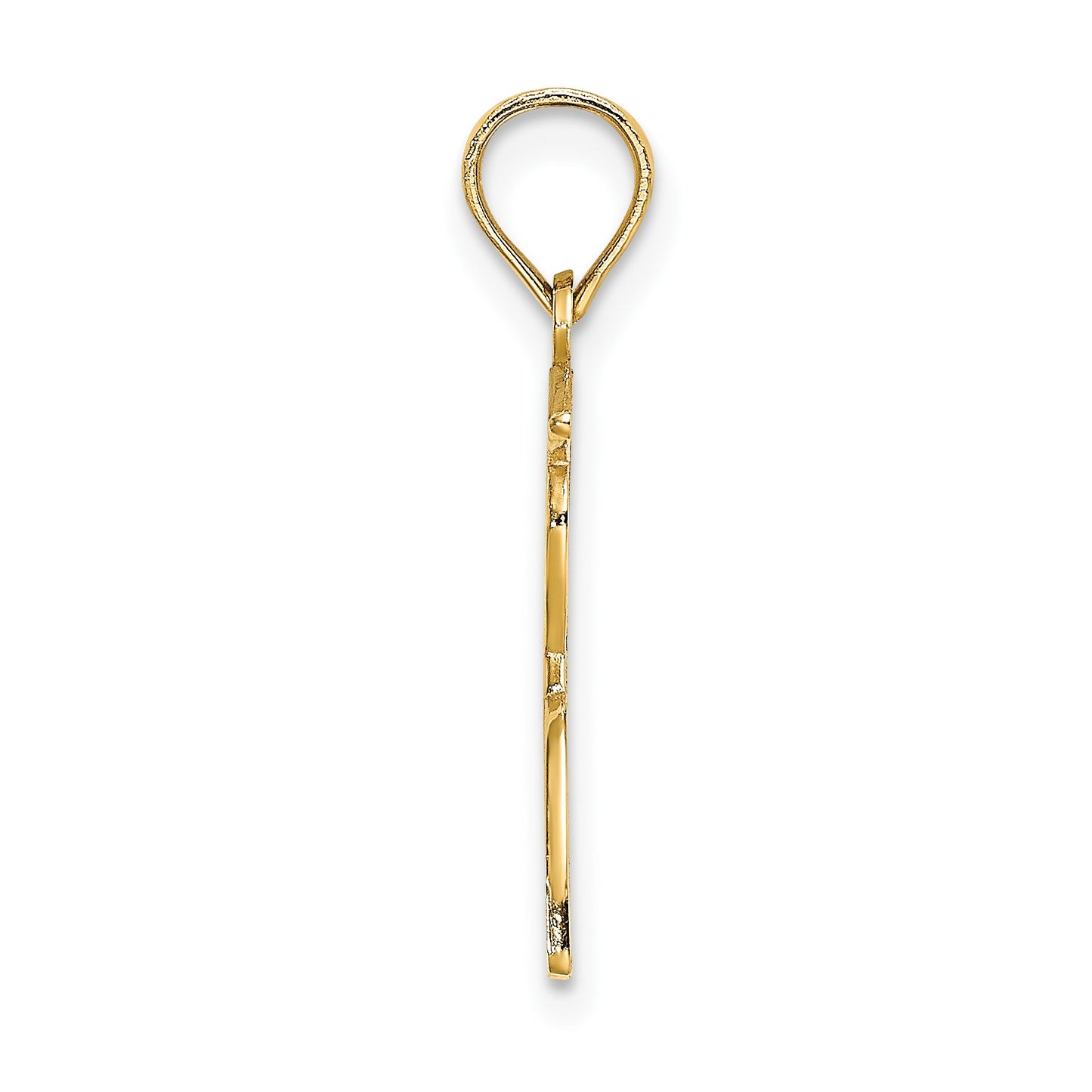 14K Polished Male Graduation Profile with Diploma Charm