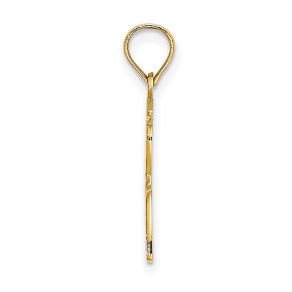14K Polished Male Graduation Profile with Diploma Charm