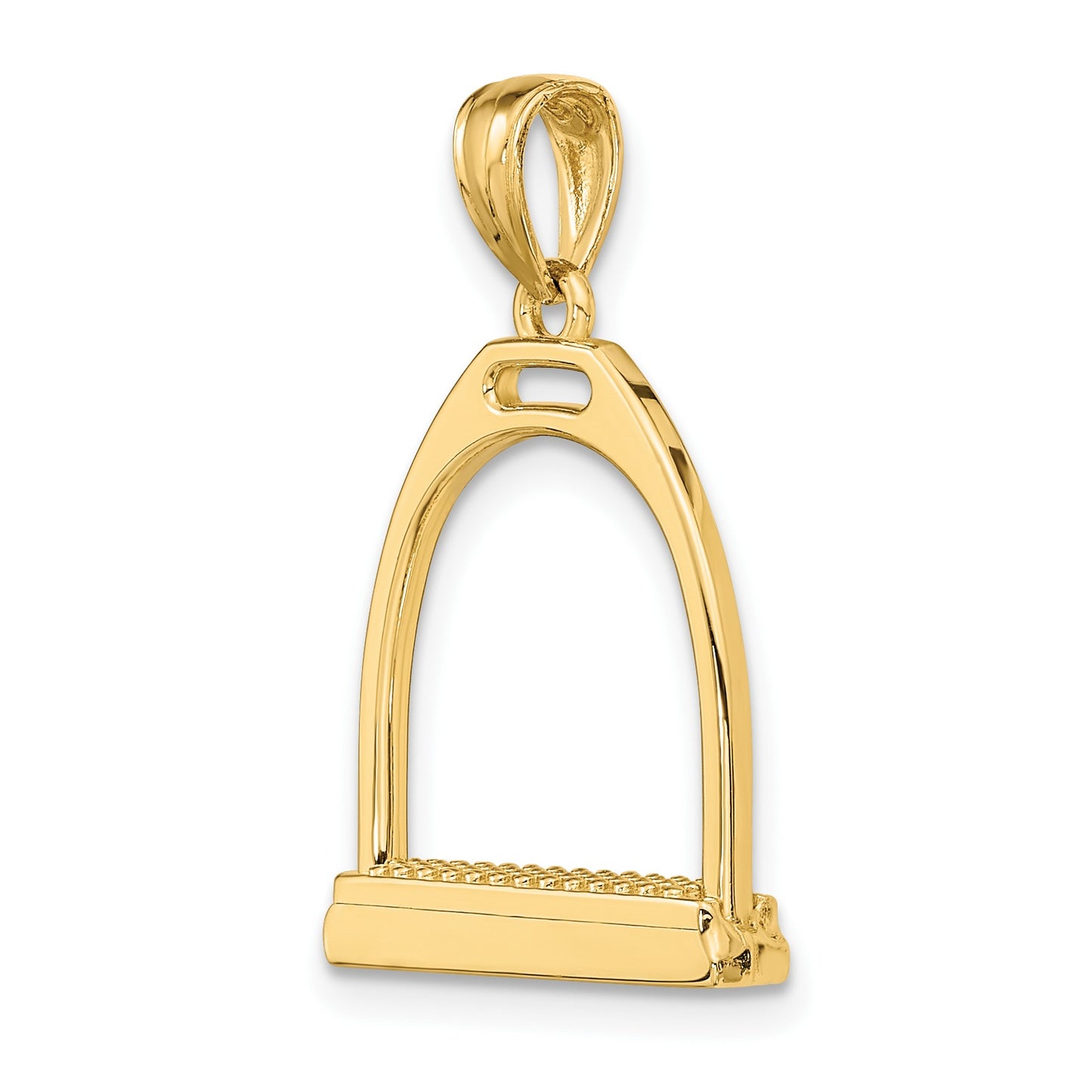 14K 3-D Polished Large Horse Stirrup Charm