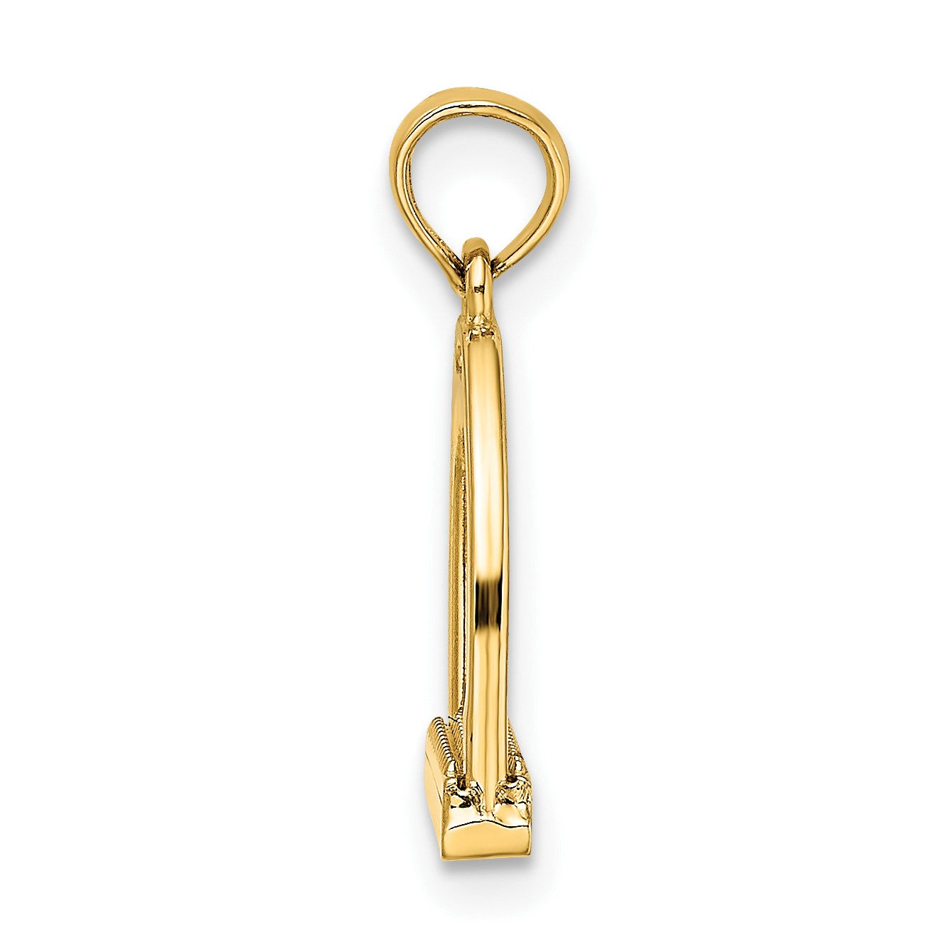 14K 3-D Polished Small Horse Stirrup Charm
