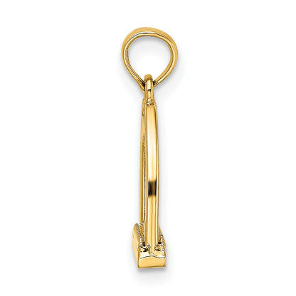 14K 3-D Polished Small Horse Stirrup Charm
