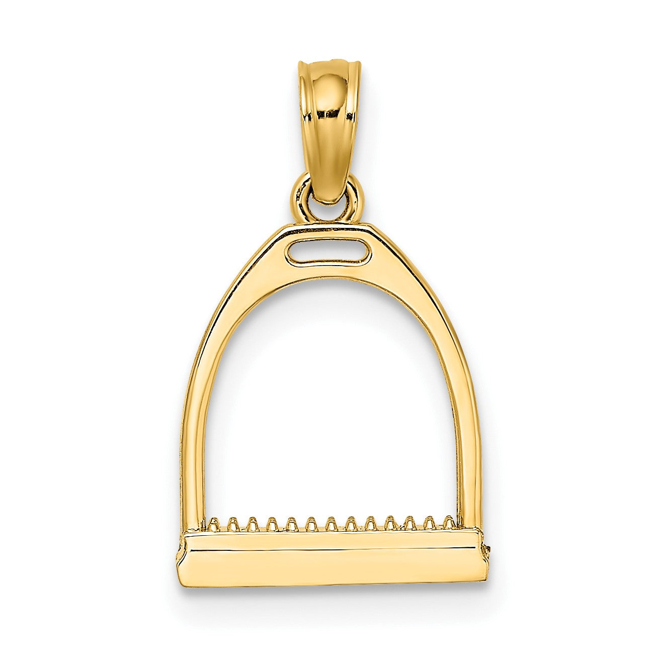 14K 3-D Polished Small Horse Stirrup Charm