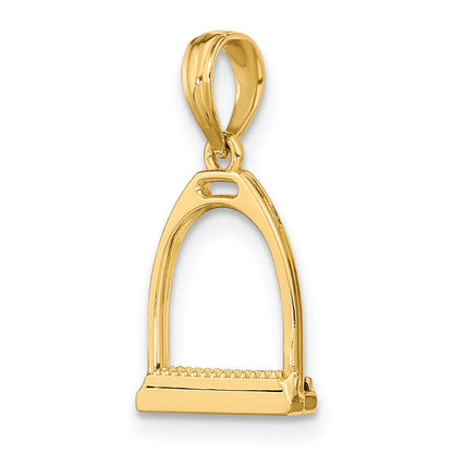 14K 3-D Polished Small Horse Stirrup Charm