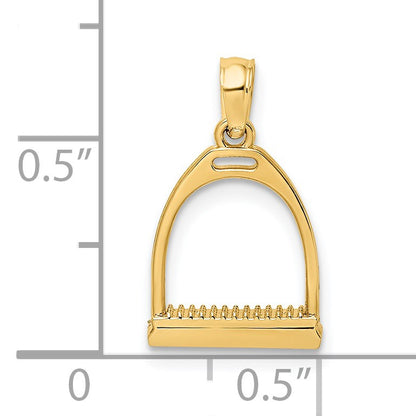 14K 3-D Polished Small Horse Stirrup Charm