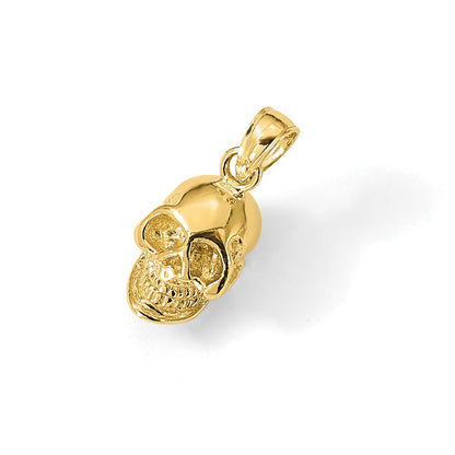 14K 3-D Polished Skull Pendant