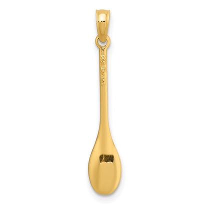 14K Polished 3-D Spoon Charm