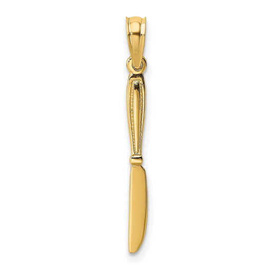 14K 3-D Polished Table Knife Charm