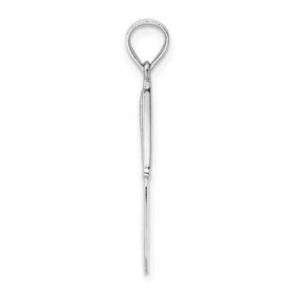 14K White Gold 3-D Polished Table Knife Charm