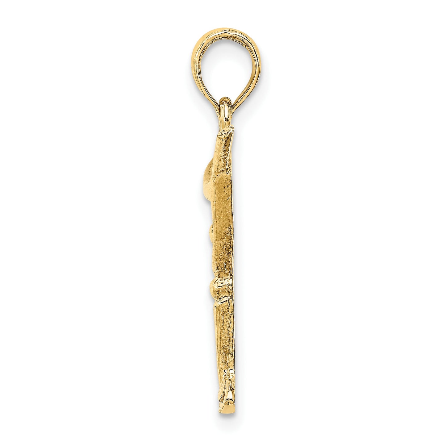 14K Polished Cut-Out Martini with Olive Charm