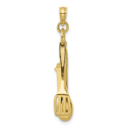 14K 3-D Moveable Spatula, Spoon, and Knife Charm