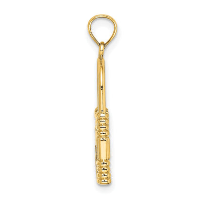 14K 3-D Padlock with Key Hole Charm