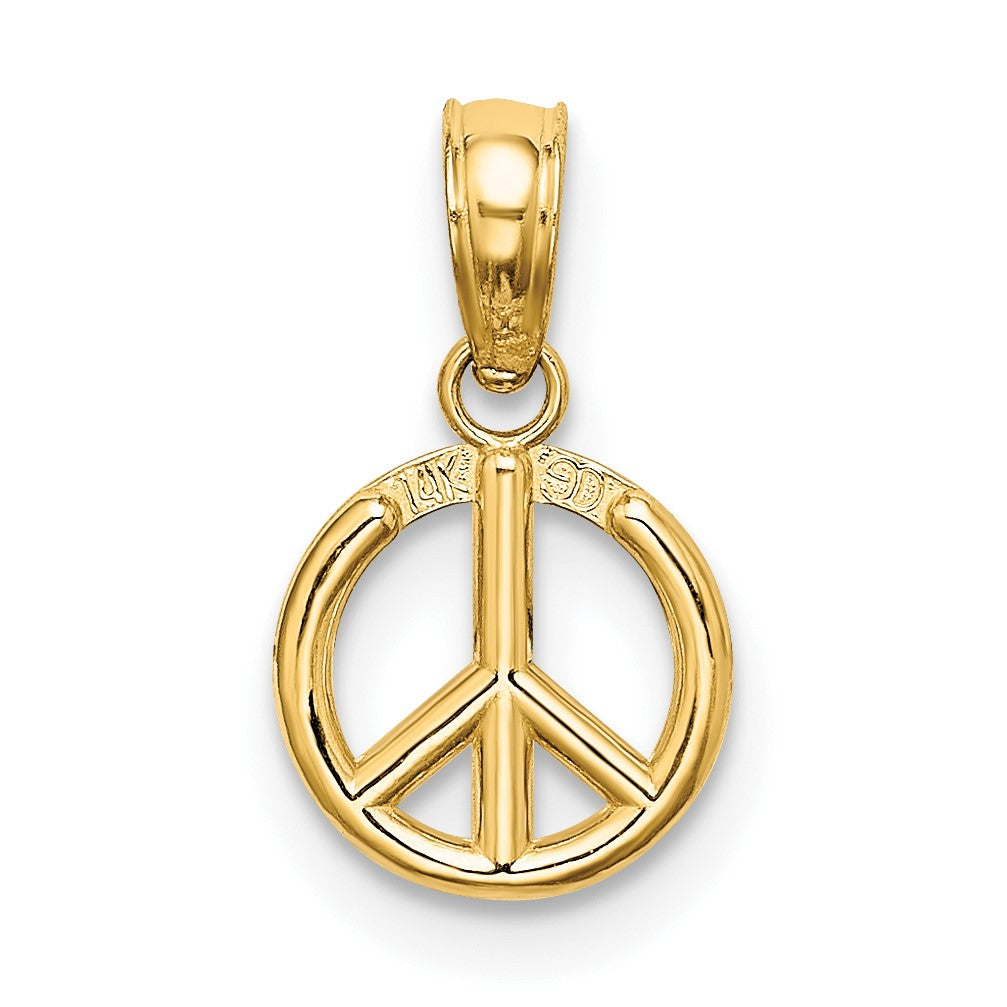 14K 3-D Peace Symbol Charm
