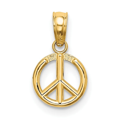 14K 3-D Peace Symbol Charm