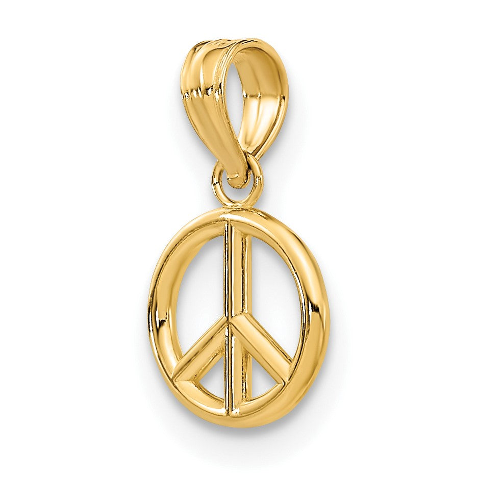 14K 3-D Peace Symbol Charm