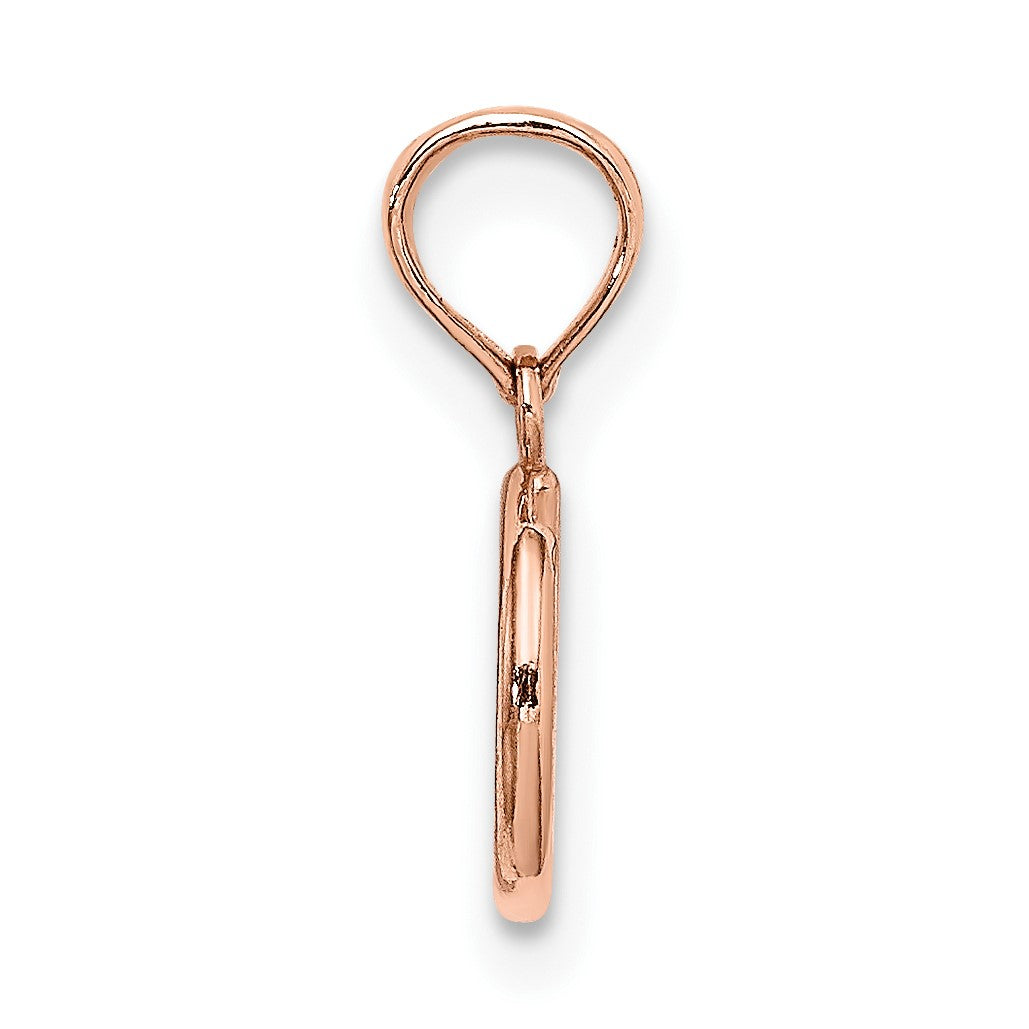 14K Rose Gold 3-D Peace Symbol Charm