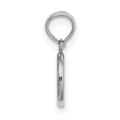 14K White Gold 3-D Peace Symbol Charm