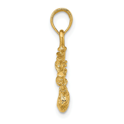 14K 3-D Bagpipes Charm
