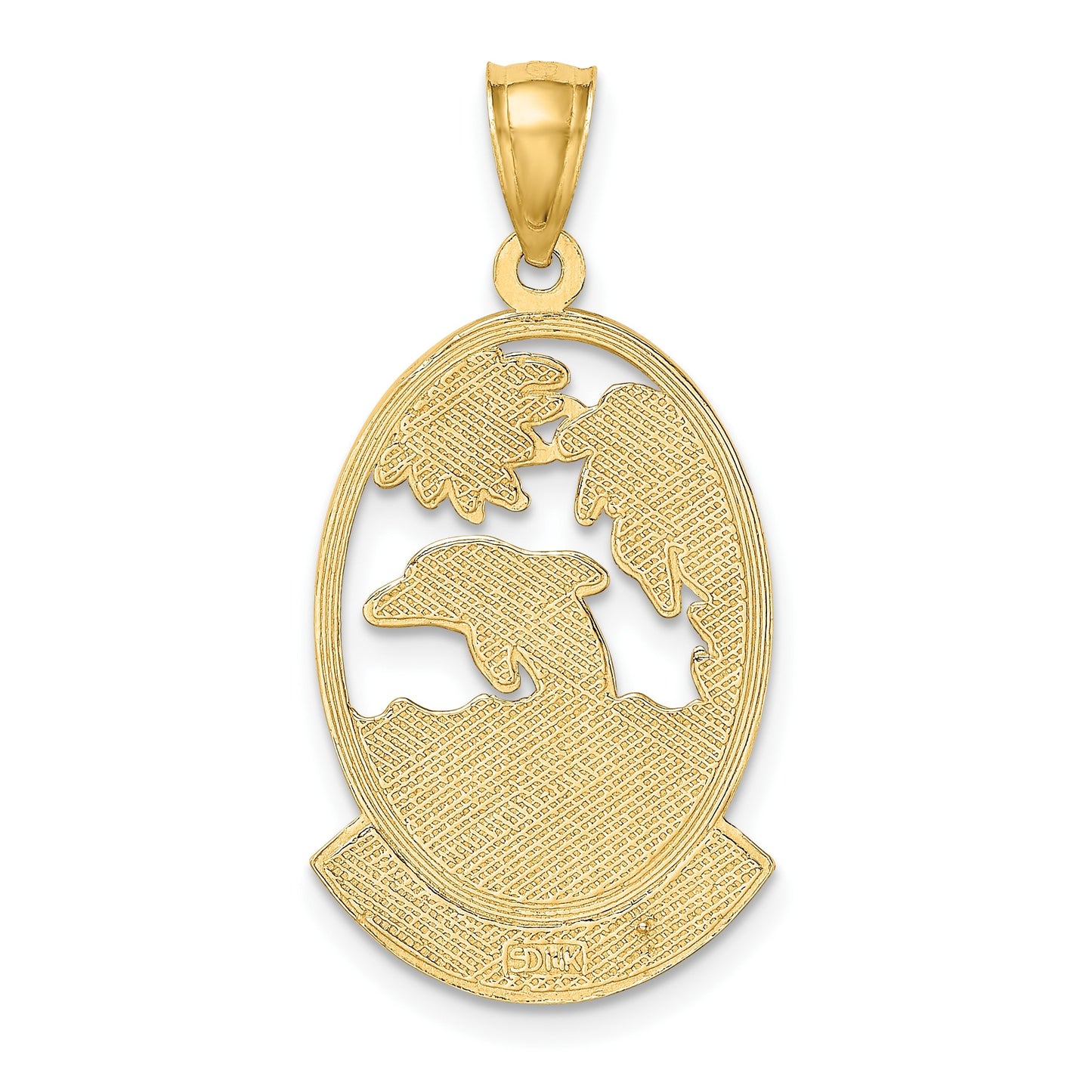 14K PUERTO RICO with Dolphin Sunset Scene Charm