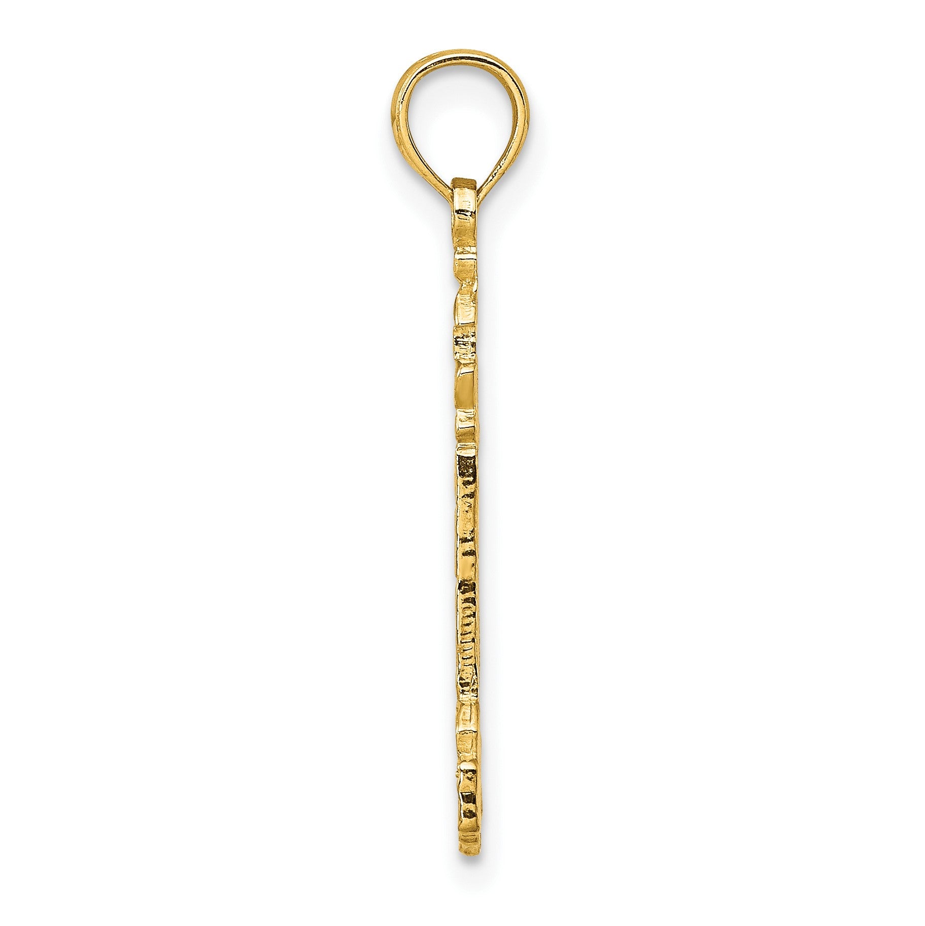 14K Flat and Textured Lighthouse Charm