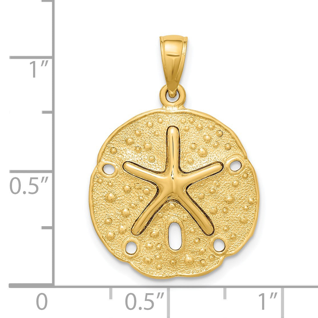 14K Starfish on Sand Dollar Charm