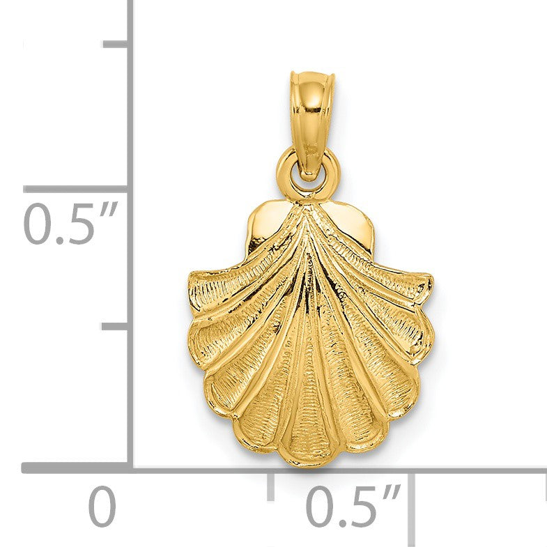 14K Scallop Shell Charm