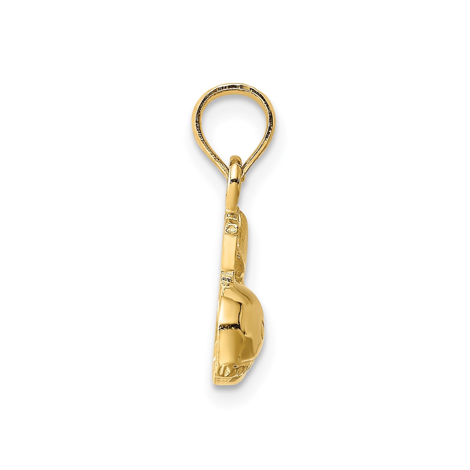 14K 2-D Polished I HEART Whale Charm