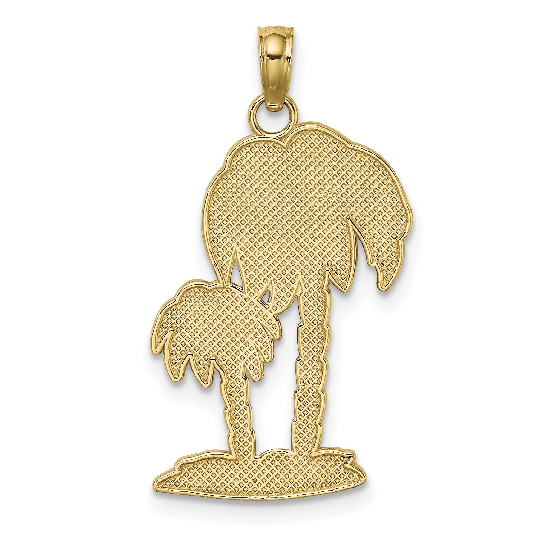 14K 2-D Textured Double Palm Trees Charm