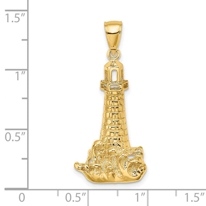 14K Lighthouse with Waves Charm