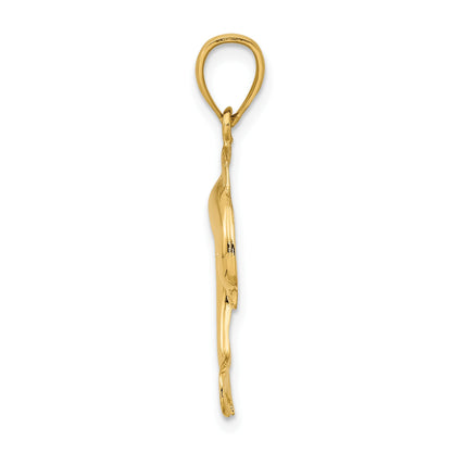14K Polished Jumping Dolphin Charm