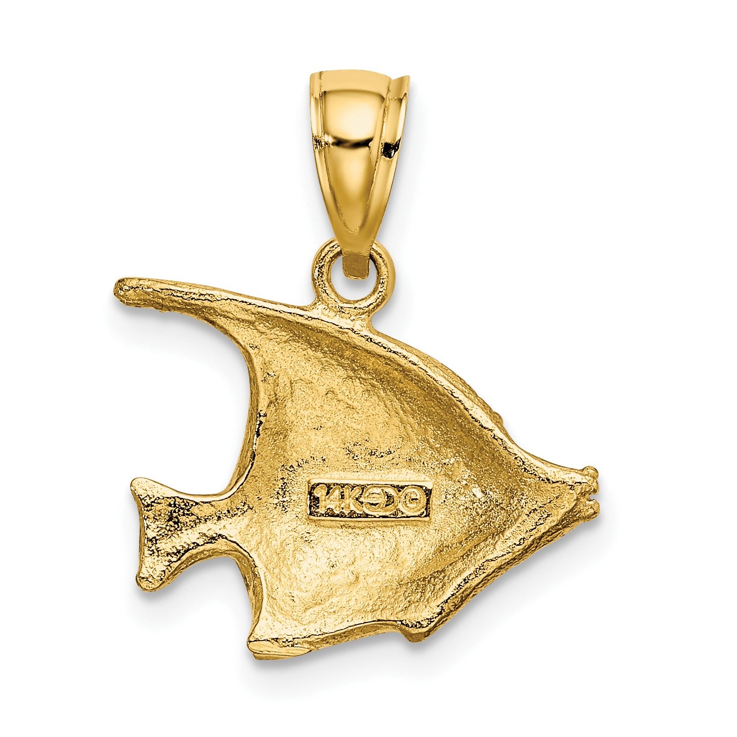 14K 2-D Polished Bannerfish Charm