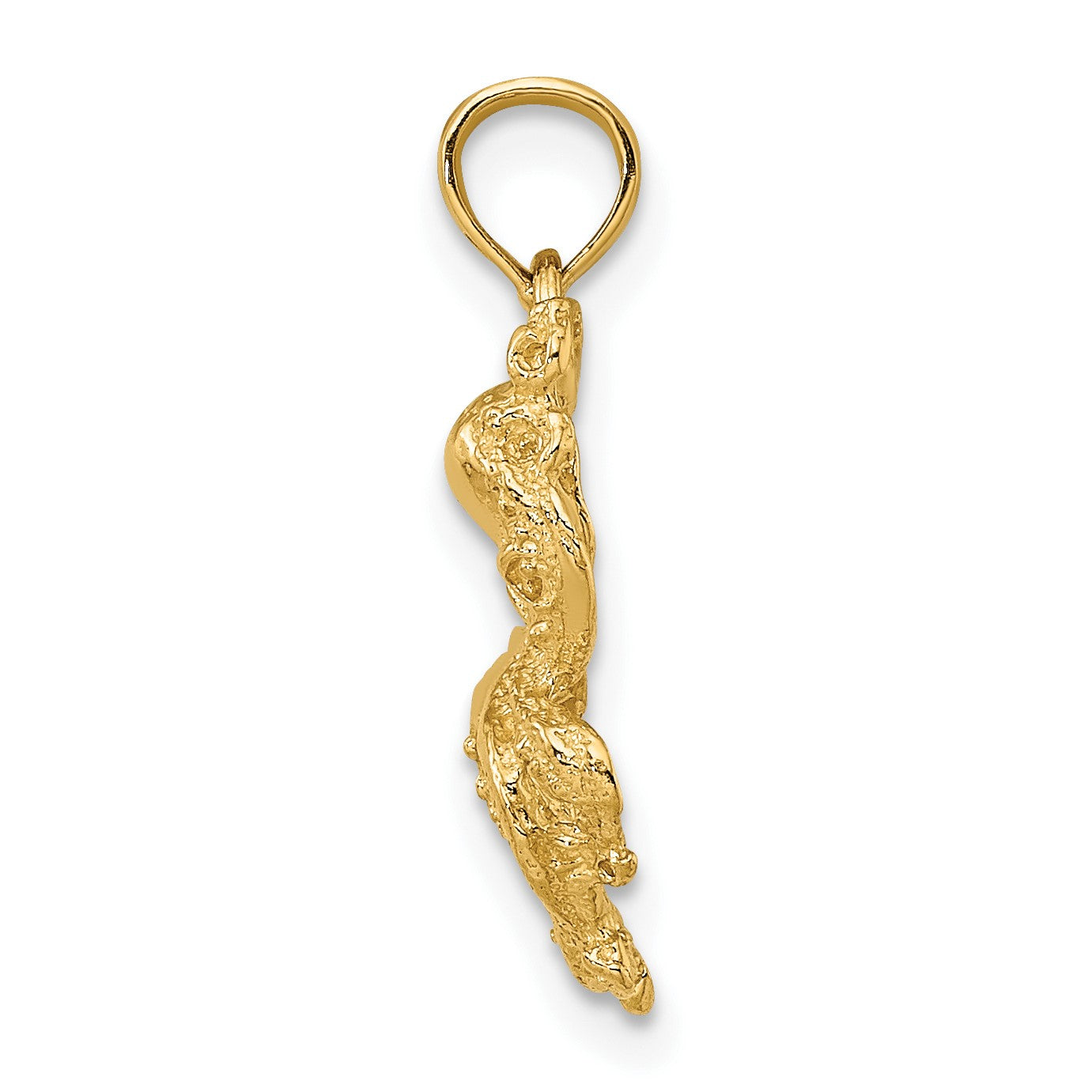 14K Textured Octopus Charm