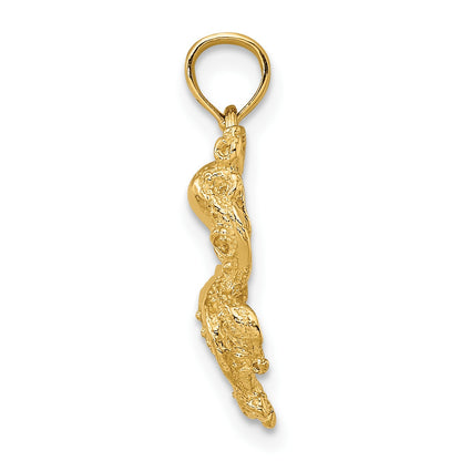 14K Textured Octopus Charm