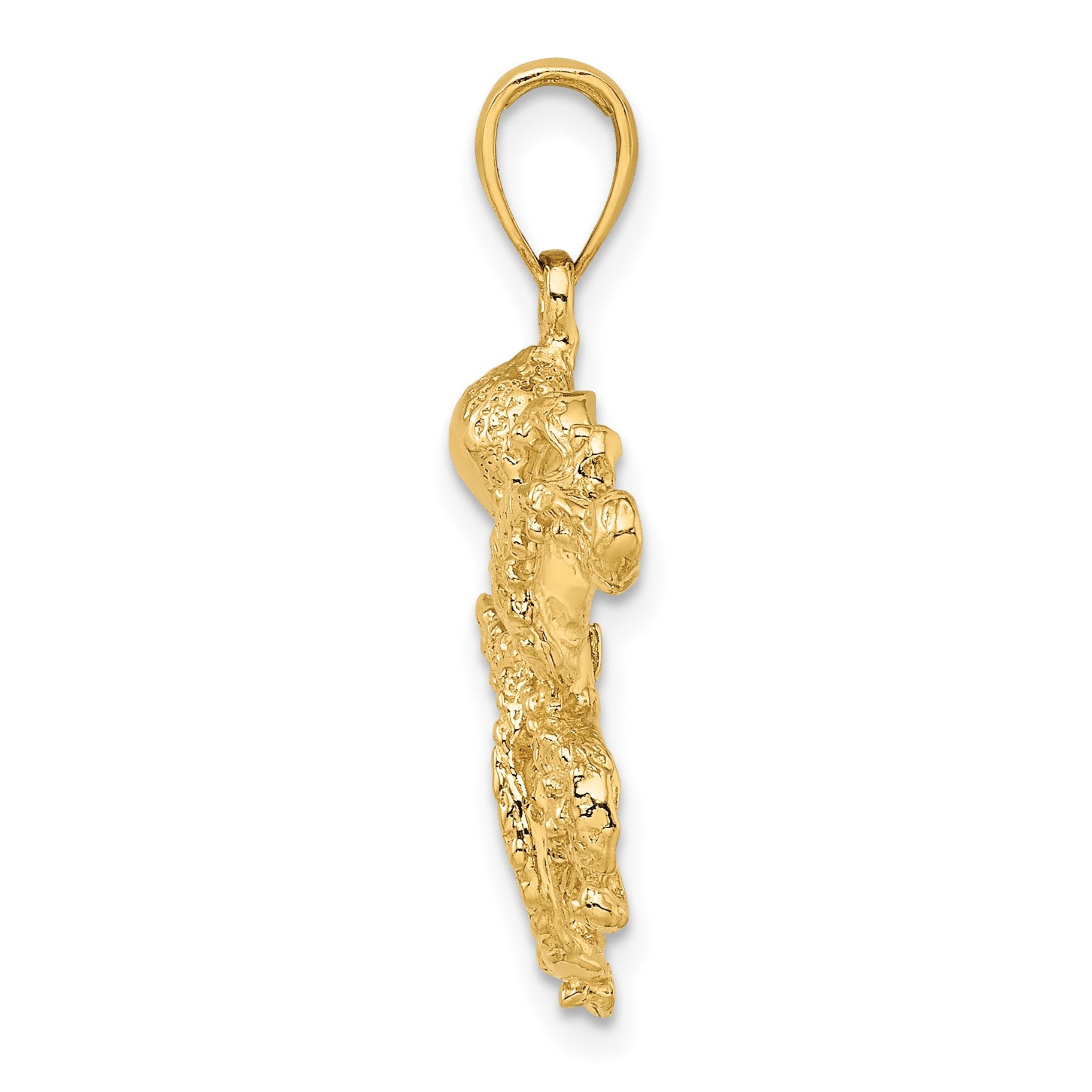 14K Textured Octopus Charm