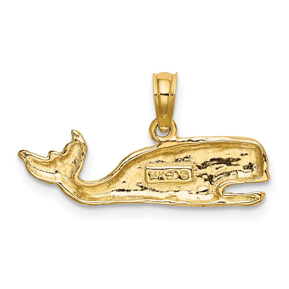 14K 2-D Textured Whale Charm