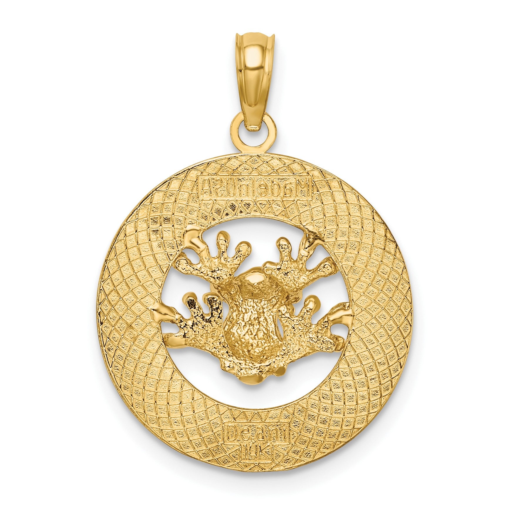 14K ANTIGUA W.I. Circle with Frog Charm