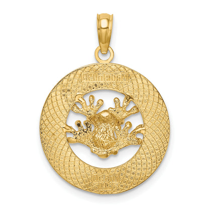 14K ANTIGUA W.I. Circle with Frog Charm