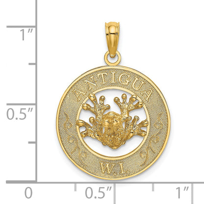 14K ANTIGUA W.I. Circle with Frog Charm