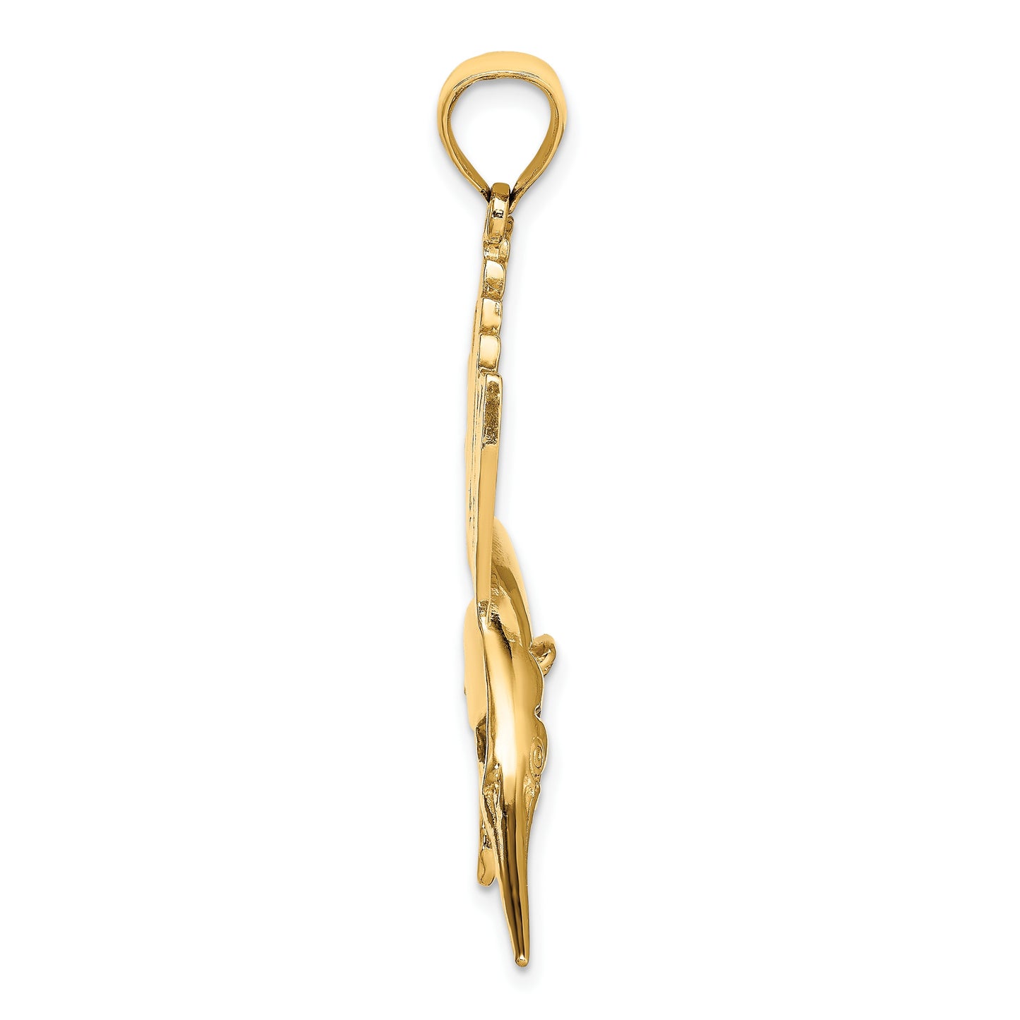 14K Large Polished Sailfish Charm