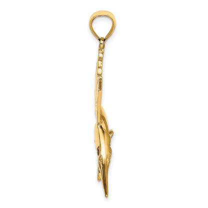 14K Large Polished Sailfish Charm