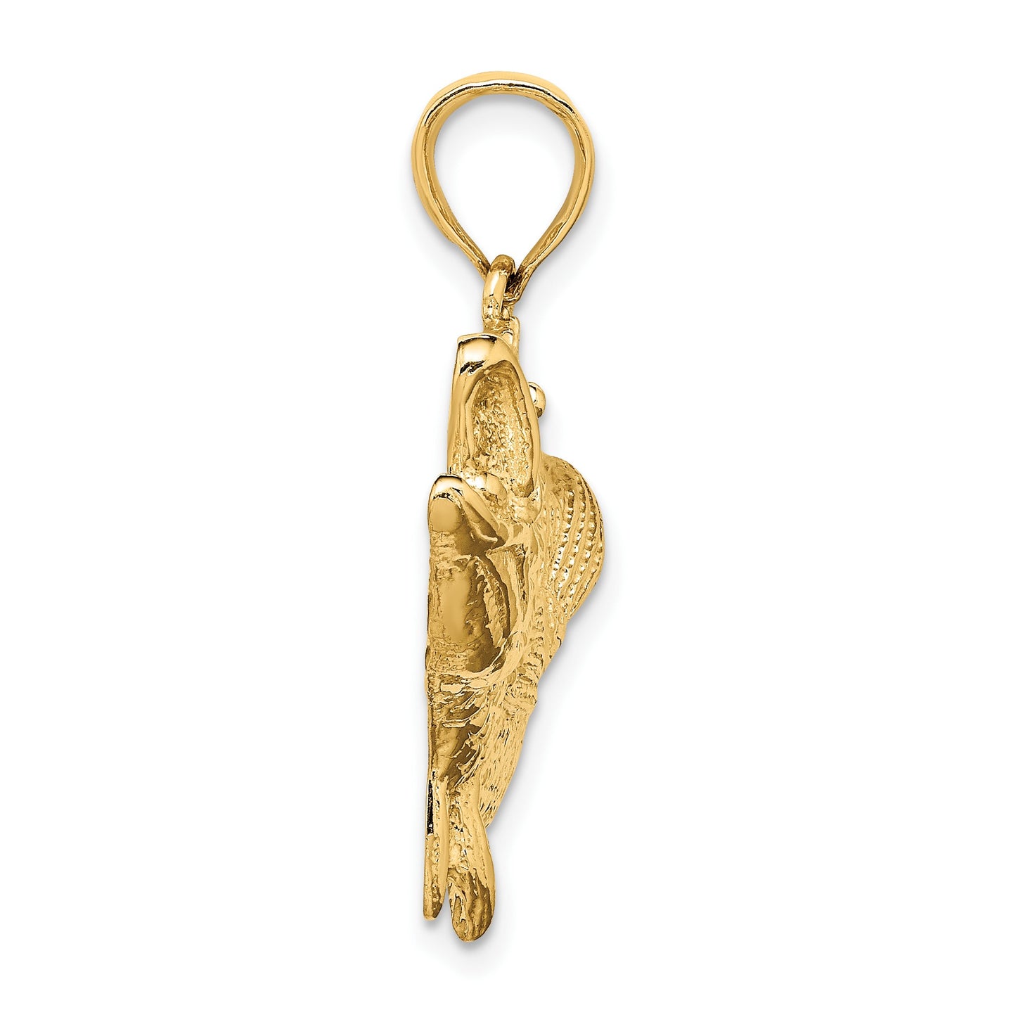 14K Large Open Mouth Bass Fish Charm