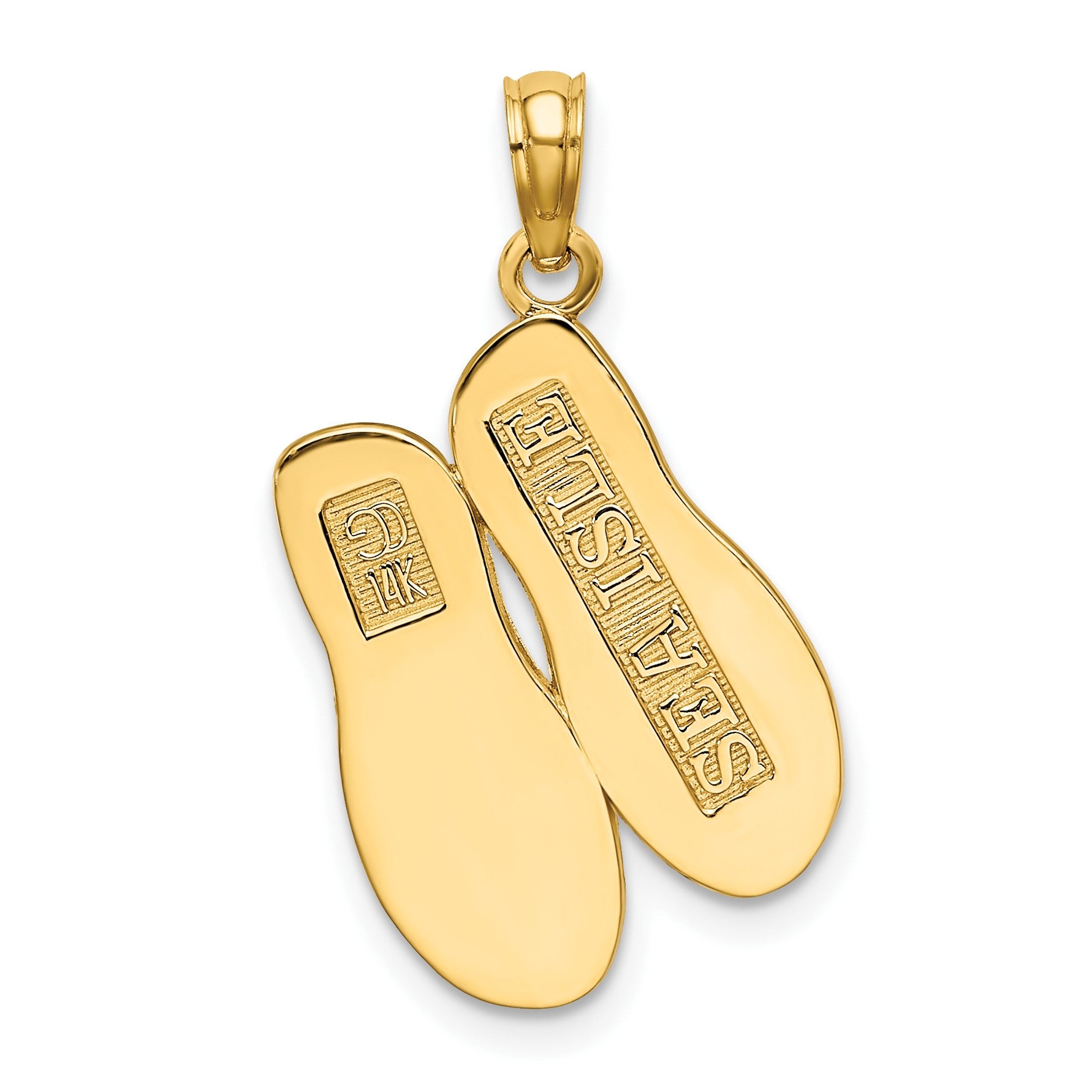 14K 3-D Large SEA ISLE Double Flip-flop Charm