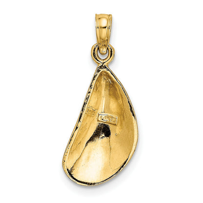 14K Polished Mussel Shell Charm