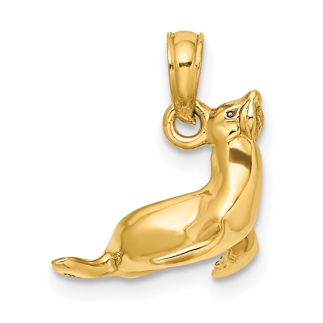 14K 3-D Polished Seal Charm