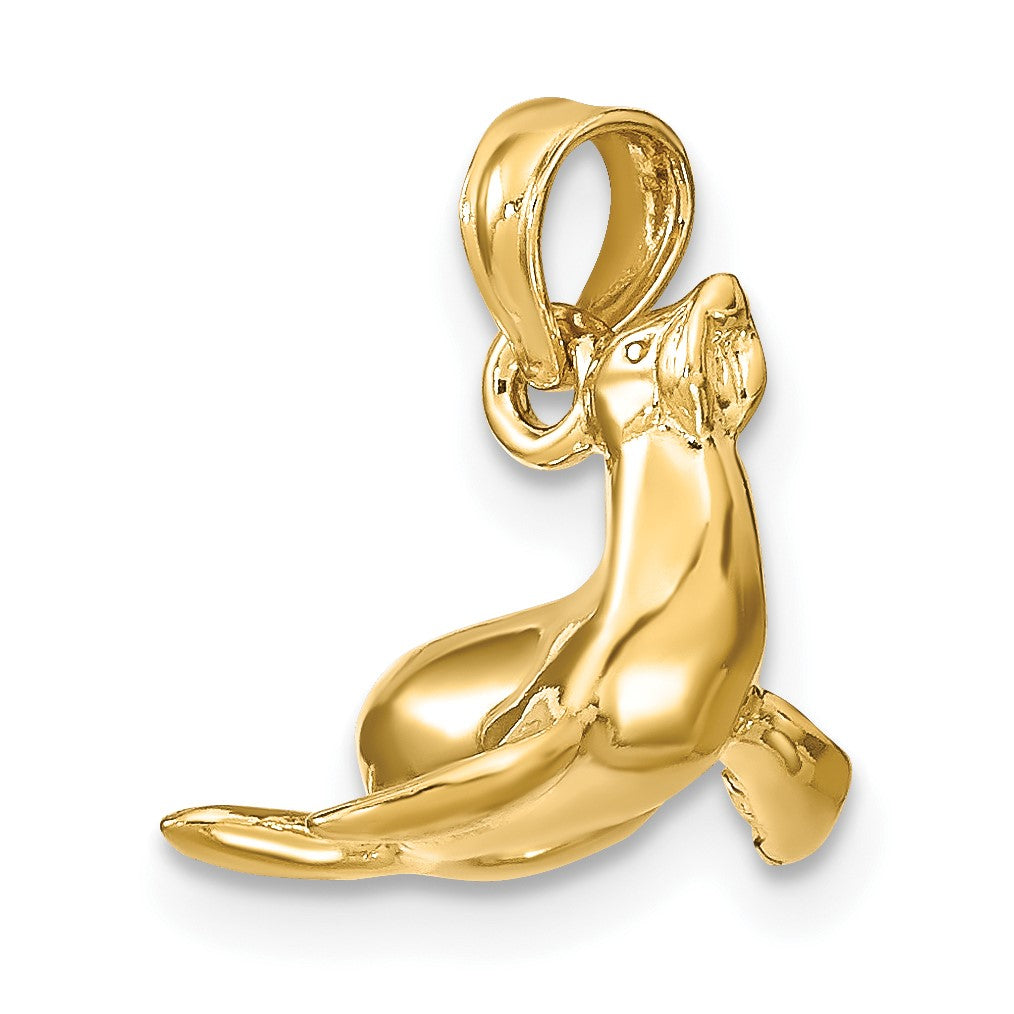 14K 3-D Polished Seal Charm