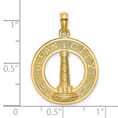 14K OCEAN CITY with Lighthouse Charm