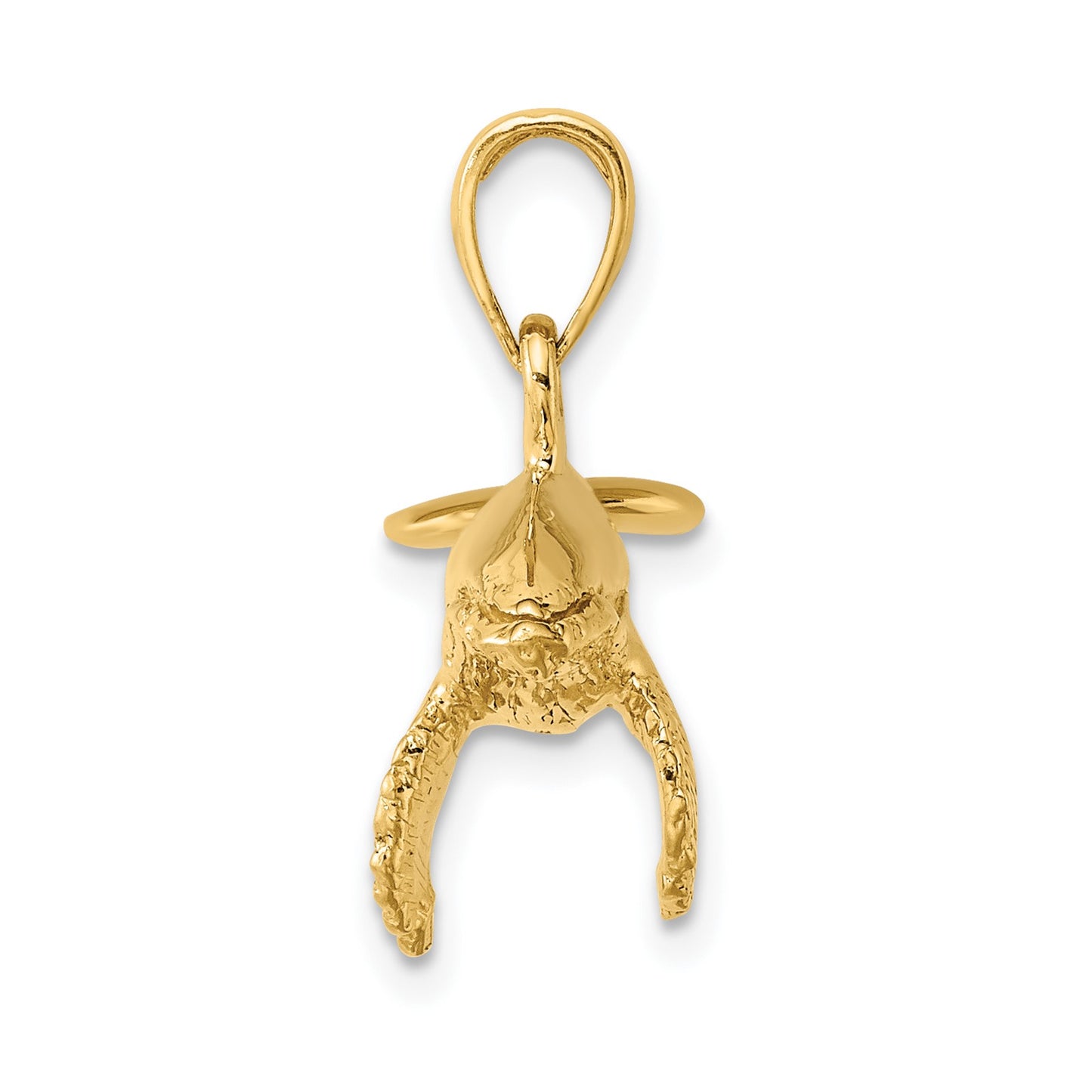 14K 3-D with Textured Underside Humpback Whale Charm