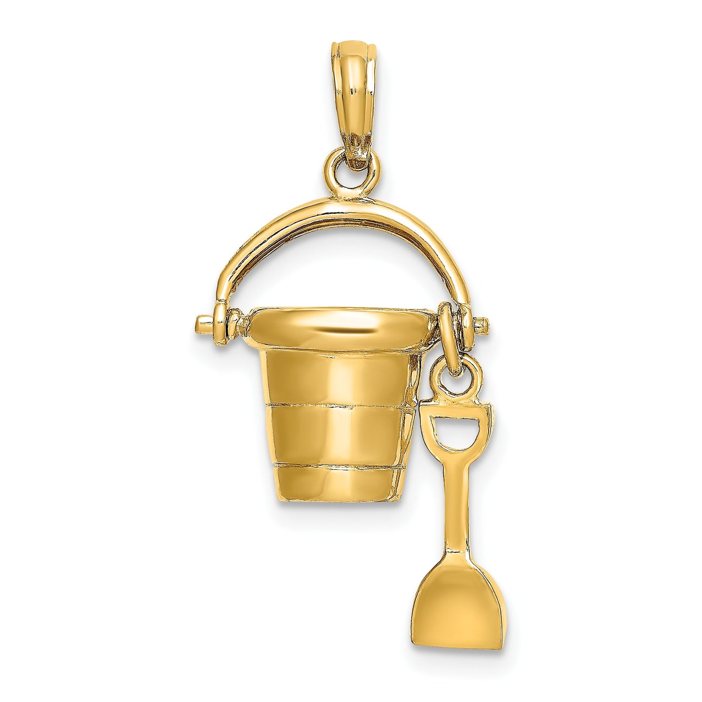 14K 3-D MYRTLE BEACH Bucket and Moveable Shovel Charm