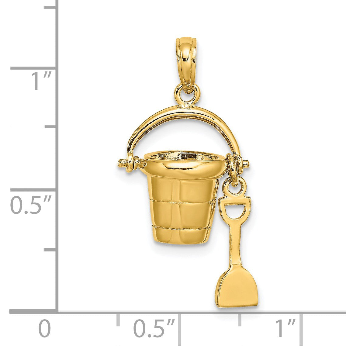 14K 3-D MYRTLE BEACH Bucket and Moveable Shovel Charm